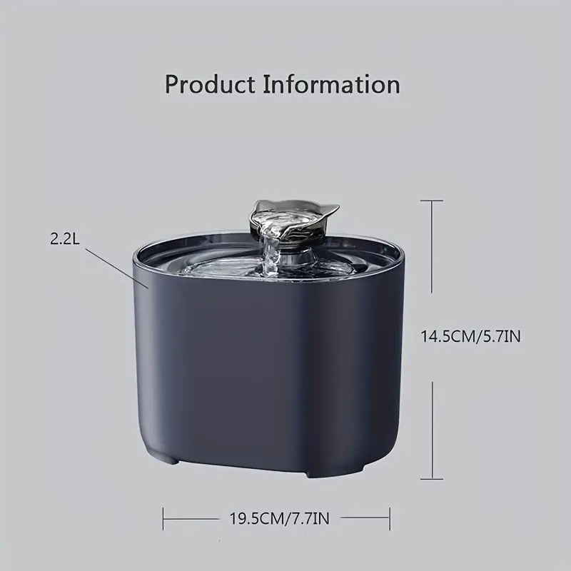 Okos USB-s Kisállat Ivókút 2,2L – Macskáknak és Kutyáknak – Fekete